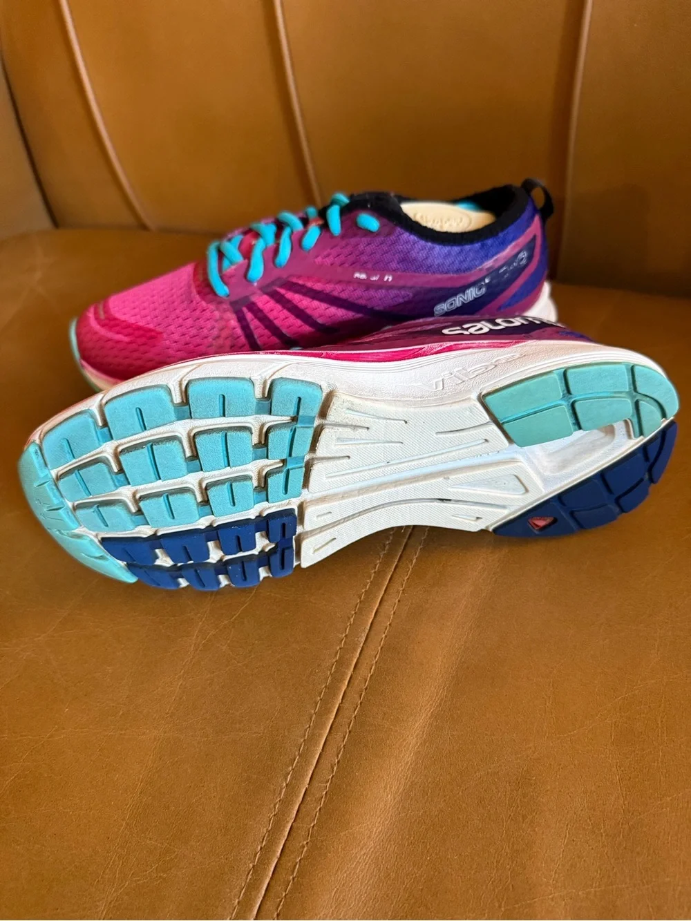 Salomon Sonic RA Pro Women's Vibrant Pink and Teal Athletic Shoes, Womens Size 6